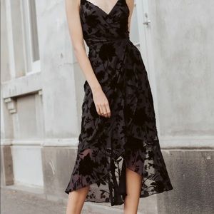 Evernew velvet burnout wrap dress